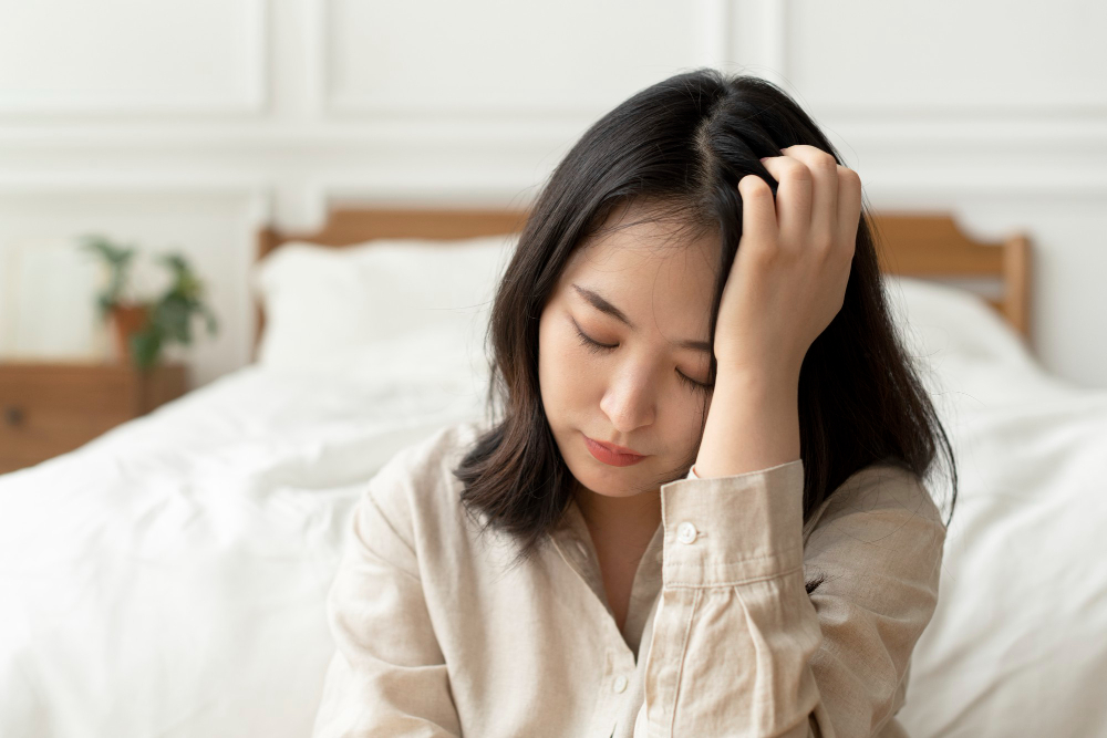무기력함에 빠져있는 여성